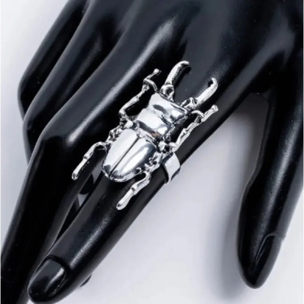 2/$30🌵 Stag Beetle Entomology Antiqued Silver Ring Bug Jewelry NEW Adjustable